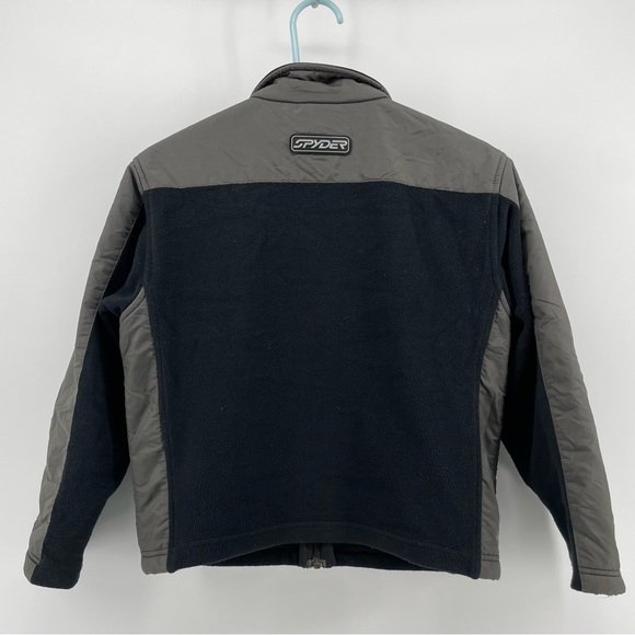 Spyder Black/Gray Fleece Zipped Jacket Kids M - Picture 4 of 5